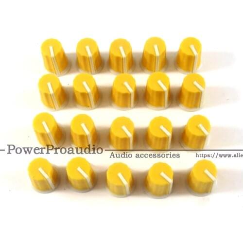 20pcs for Pioneer DJ MIXER DJM Mixer Mixing station knob cap / DIY color rubber potentiometer knob Audio volume yellow color