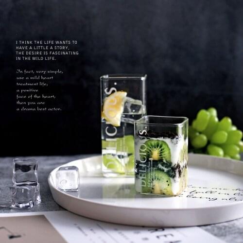 200-300ml Creative Square coffee cup shot Glass Tea Drink Health Regimen Coffee Cup Heat Resistant Mug