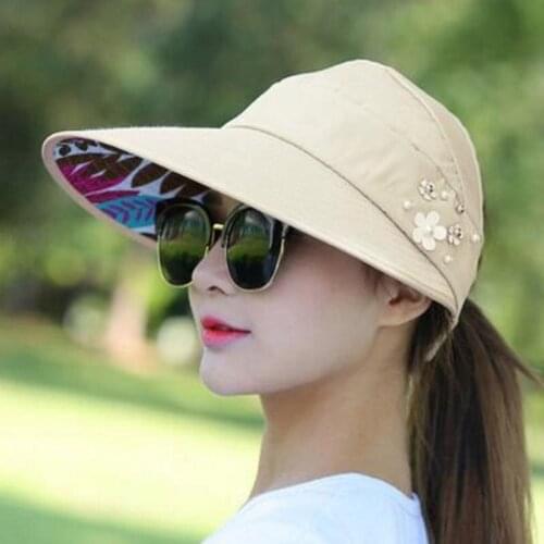2018 Summer Hats Women Foldable UV Protection Sun Hat Visor Suncreen Floppy Cap Chapeau Femme Outdoor Beach Hat