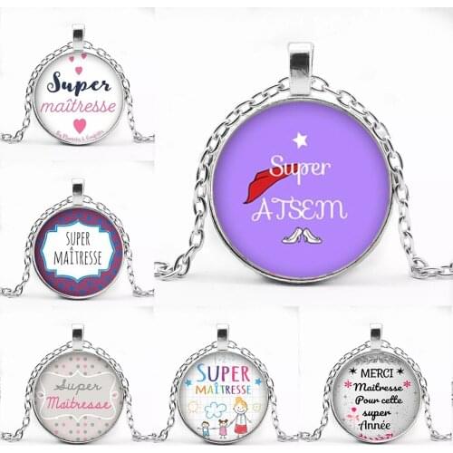 2021 /Teacher Thank You Text Necklace, Love Pendant Glass Pendant Necklace, High-Quality Car Bag Jewelry, TeacherS Day Gift