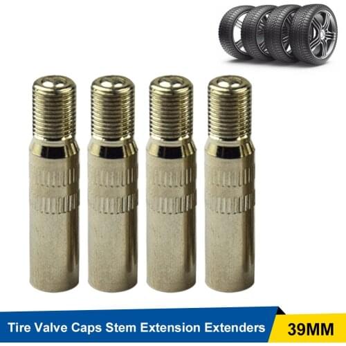 4Pcs 39mm Screw-on Metal Car Tire Valve Cap Stem Extension Wheel front and rear Tire Cap Extender Adapter for Auto Car Truck