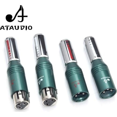 4 pcs ATAUDIO Hifi XLR Plug rhodium plated 3 pins Male and Female XLR Cable Connectors for Diy
