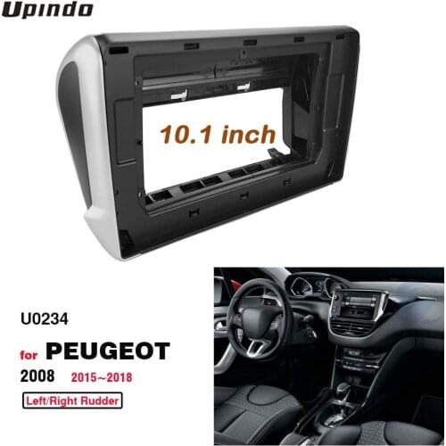 2 Din 10.1 Inch Car Radio Installation DVD GPS Mp5 Plastic Fascia Panel Frame for Peugeot 2008 2015~2018 Dash Mount Kit