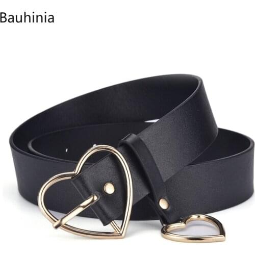 Bauhinia Korean Version Of Love Heart Shape Ladies High Quality Pin Buckle Belt 100*3.3cm All-match Ultra-light 98g Jeans Belt