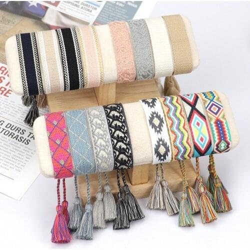 Bohemian No Letter DIY Friendship Bracelet Fashion Braided Bracelet Super Cute Lady Stacking Jewelry Tassel Adjustable Length