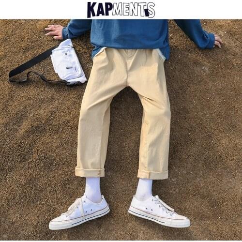 KAPMENTS Men Harajuku Straight Cargo Pants 2020 Overalls Man Korean Kpop Streetwear Harem Pants Male High Waist Oversize Joggers