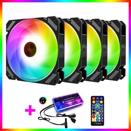 Coolmoon Adjustable Computer Cooling Fan 120mm RGB Fan AURA SYNC PC Case Fan Cooler Case Cooler Fans for Computer Cooler