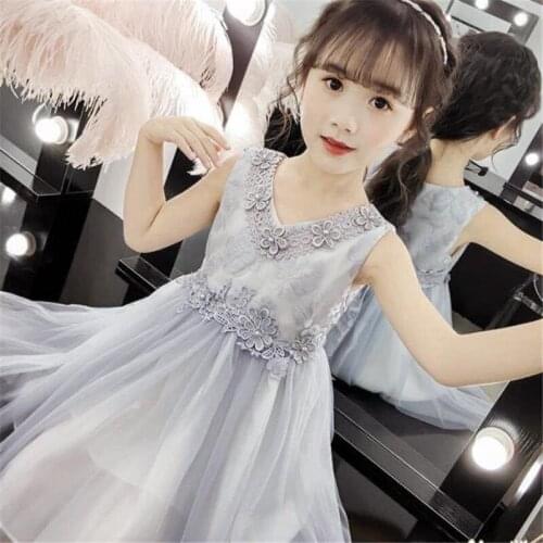 Kids Lace Dress for Girls Summer Clothes Sleeveless Princess Dress Girls Birthday Party Clothes Casual Wear Dresses Girls 2-12Y
