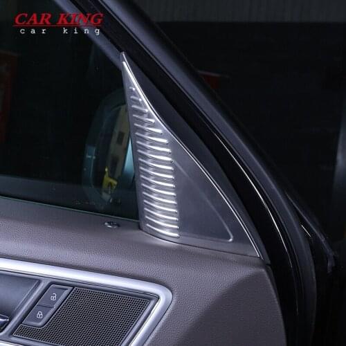 For Volkswagen VW Teramont Atlas 2017 2018 Stainless steel Car interior A-pillar Speaker horn ring Cover Trim car styling 2pcs