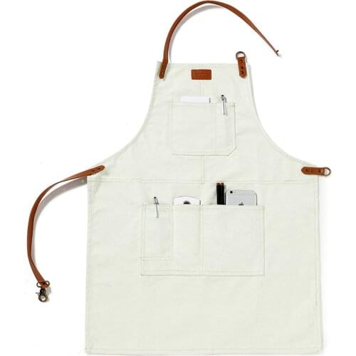 Barista apron logo print restaurant tea shop adult fashion denim overalls apron canvas
