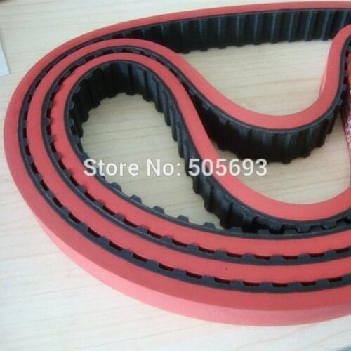 HTD3M round belt with 237mm length 9mm width with 2mm red rubber coating 22pcs sell by one pack