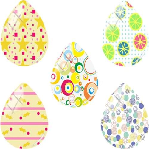JOINBEAUTY Wave Point Star Geometric Round Pattern Tear Drop Glass Cabochon Flatback Jewelry Handmade Findings Accessories PT124