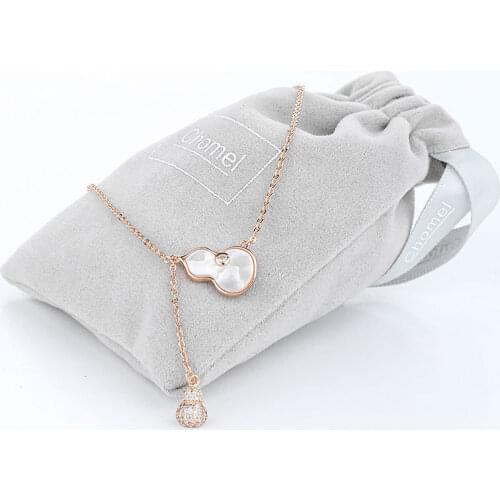 Quality Trendy Shell Gourd Pendants Choker Nacklace for Women Tassel Zircon Necklace Simple Elegant Jewelry Lovers Gifts Party