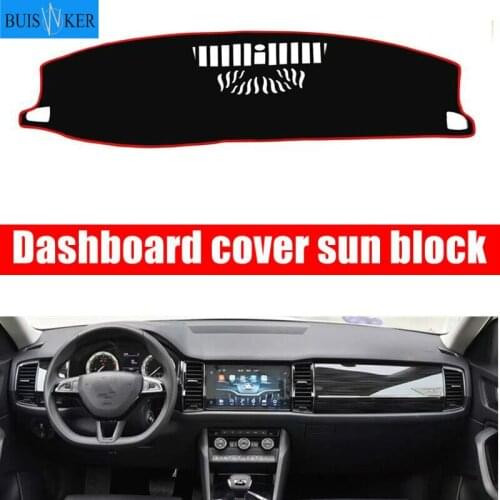 For Skoda kodiaq 2017 2018 2019 LHD Car Dashboard Cover Mat Avoid light Sun Shade Pad Instrument Panel Carpets Trims Accessories
