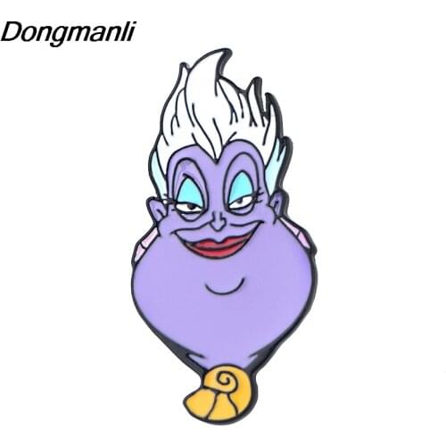 LT137 Anime Icons Octopus Ursula Lapel Enamel Pin Fashion women Brooches Badges Metal Collar Pins Jewelry Gifts