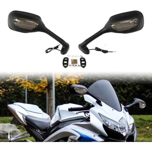 Motorcycle Rear View Side Mirror LED Turn Signals Fit For GSXR600 GSXR750 2006-2015 GSXR1000 2005-2015