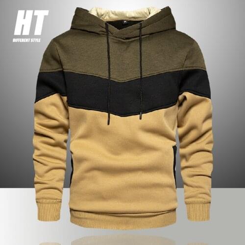Brand Hoodie Men Patchwork High Quality 2020 Autumn Winter Sweatshirts Mens Hip Hop Hooded Streetwear Hoodies Male Top EU Size