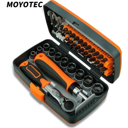 MOYOTEC 38 In 1 Ratchet Screwdriver Set Adjustable Socket Wrench Precision Bits Magnetic Hex Screwdriver Bits Multi Hand Tool