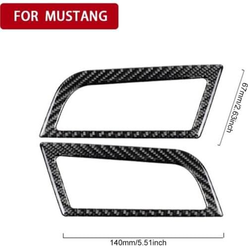 Carbon Fiber Stickers Car Side Vent Outlet Air Conditioner AC Door Outlet Stickers for Ford Mustang Car-Styling 2015 2016 2017