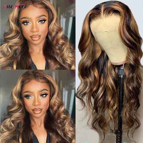 Highlight Human Hair Wig Transparent Lace Front Wig Body Wig 13x4 Pre Plucked Honey Blonde Body Wave Wig 13x6 Brazilian Remy Wig