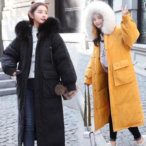 Parkas Mujer 2020 Long Winter Jacket Women Coat Korean Parka Fur Collar Large Size warm padded womens jackets KJ2471