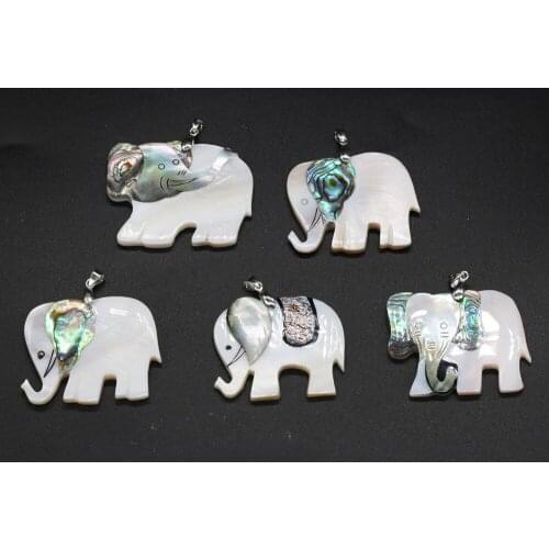 Natural Shell Pendant For DIY Jewelry Making Necklaces Bracelets Earrings Car Accessories Large Size Elephant