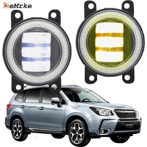 2x Led Angel Eye DRL for Subaru Forester XC sJ 2014 2015 2016 LED Fog Lights Lamp Lens Daytime Running Light