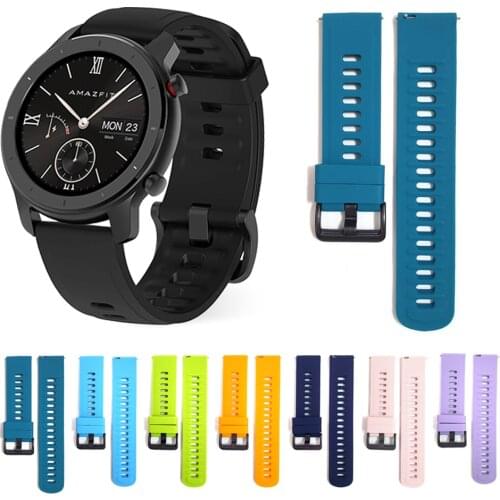 Watchband For Xiaomi Huami Amazfit Smart Watch Silicone Wrist Strap Band For Amazfit Bip GTR 47mm 42mm GTS 2 2e Stratos Bracelet