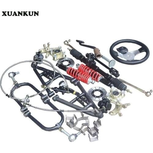 XUANKUN DIY Self - Made Four - Round Karting Parts Modified Electric Vehicle Front Axle Suspension Steering Brake Drive System