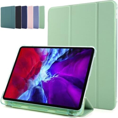 Smart Cover For iPad Pro 2021 Case 11 12.9 inch Leather Soft Back Tablet For iPad Pro 11 12.9 2021 2020 Case With Pencil Holder