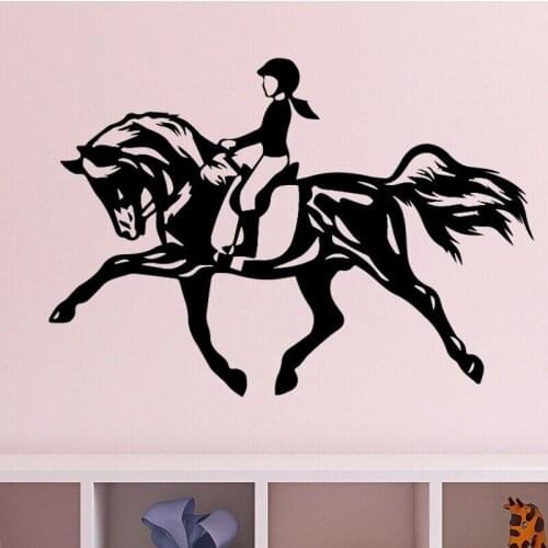Riding horse Wall Stickers for girls Bedroom decoration Vinyl wall Decals Riding girl Waterproof Home Wall Decor Wallpaper X813