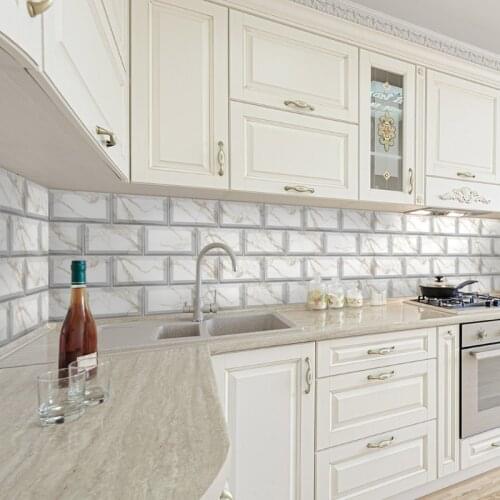 Funlife 20x10cm Waterproof tile stickers Imitation Marble Brick Tile Stickers kitchen Wall Stickers For Bathroom Home Sticker