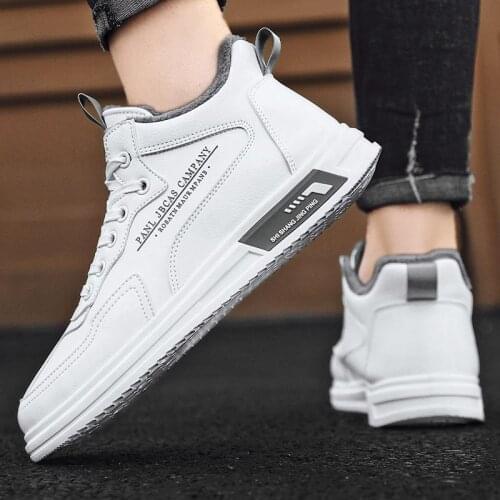 High Top Warm Mens Winter Shoes Sport Mens Sneakers Winter Running Shoes Men Sports Shoes with Fur White Basket Walk GMA-0984