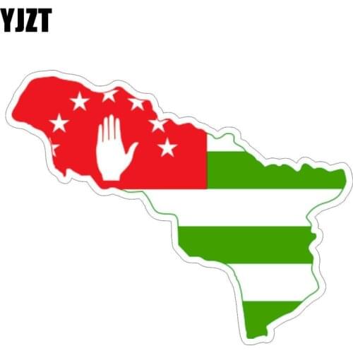 YJZT 17CM*9.7CM Personality Abkhazia Map Flag Car Sticker Reflective Decal 6-1184