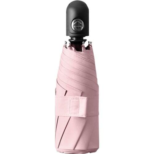 Umbrellas Rain Gear Automatic Mini Anti-UV For Student Girl Pink UV Protection Rainproof Pocket 8-bone