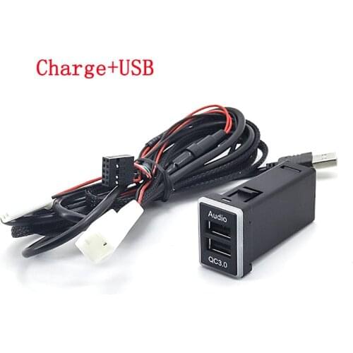 1pc Quick Charge Car Charger Dual QC3.0 USB Interface Socket Fast Car Charger Use for Toyota RAV4 09-18