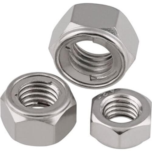 1PCS M10 M12 M14 M16 M20 304 stainless steel metal lock nut metals self-locking anti-loose nuts