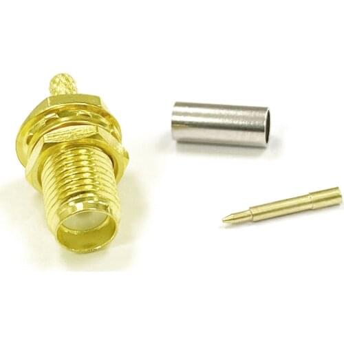 1PC RP-SMA Female Jack Nut RF Coax Connector Crimp RG316,rg174,LMR100 Straight Goldplated NEW wholesale