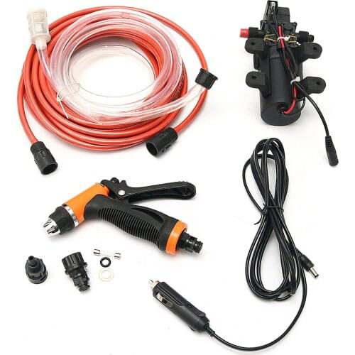 12V 100W 160PSI Car Wash Pump High Pressure Self-priming Electric Portable Washing Machine Cigarette Lighter Water Pump Set