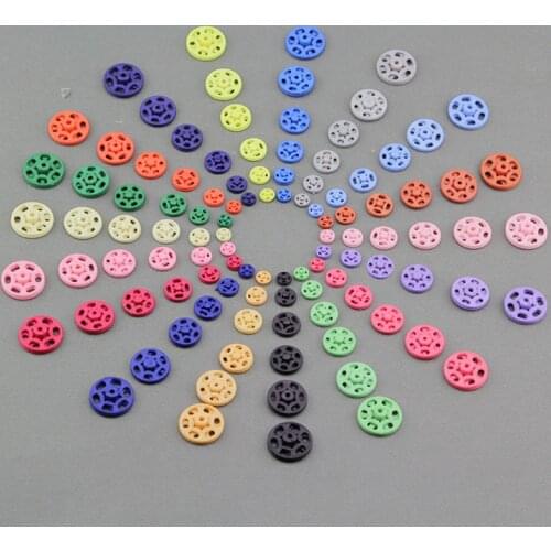 15pcs 7mm/10mm/13mm/15mm/18mm/21mm Small ABS plastic Snap Fasteners Press Button Stud sewing accessory