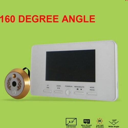 160 degree Wide Angle Door Peephole Viewer Camera 4.3 Inch TFT-LCD Digital video doorbell video door camera intercom door bell