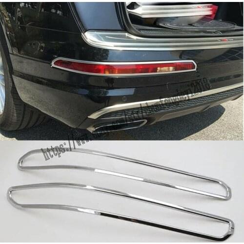 2PCS ABS Chrome Rear Fog Light Lamp Cover Decorate Trim For Audi Q7 2016-2020
