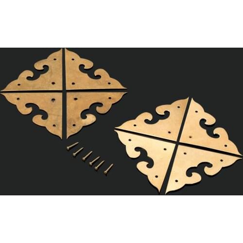 4pcs 4.5cm Metal Corners Jewelry Box Corner Foot Wooden Case Corner Protector DIY Ornament