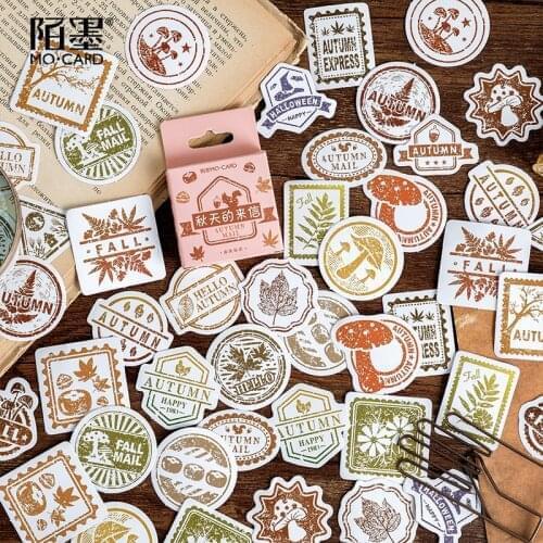 46pcs/set Autumn Landscape Stickers Stationery Scrapbooking Label Decoration Diary Album Stickers