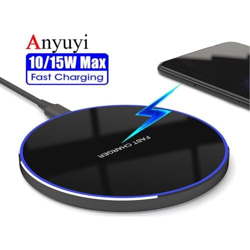 10/15W Max Wireless Fast Charger for iPhone 8 X XR XS Stand High Power Aluminum Alloy Phone Charging Dock Pad for Samsung S10 S9