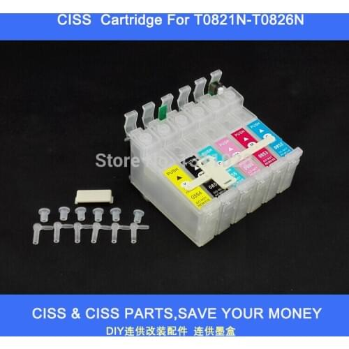 INK WAY T0821N-T0826N ciss ink cartridge with combo chip for TX700 TX800 T50 TX710W TX650 TX810FW T59 TX820FWD RX615 R270 R290