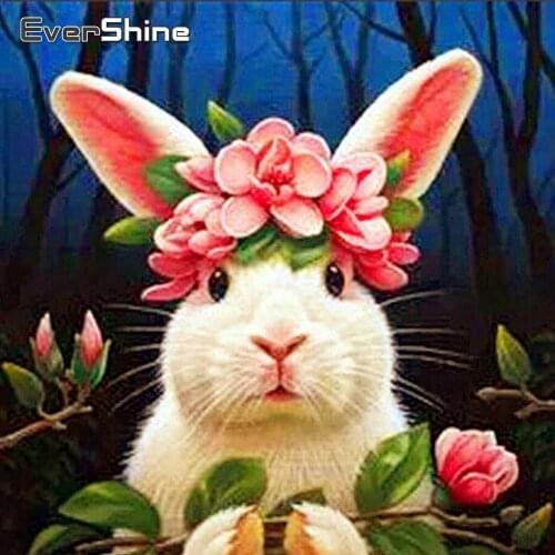 Evershine Diamond Painting Full Square New Arrival Rabbit Rhinestones Diamond Embroidery Animals Cross Stitch Kits Diamond Art
