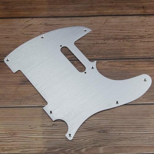FLEOR Silver Aluminum Metal Pickguard Anodized 8 Hole TL Guitar Pickguard Scratch Plate & Screws for Electric Guitar Part