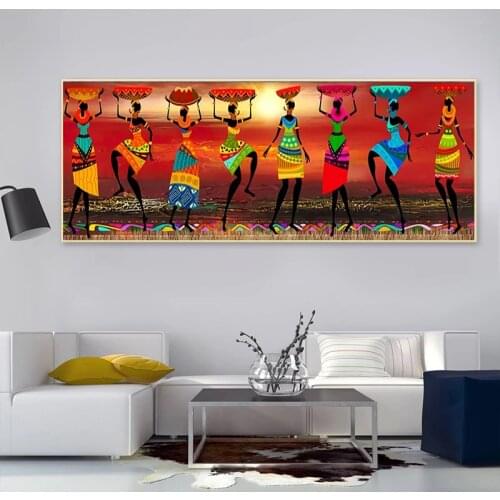 African Women Dancing Oil Paintings Pictures Posters and Prints African Etnicos Tribal Art for Home Living Room Decor