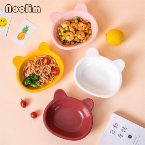 Nordic Cartoon Cat Shape Ceramic Salad Dessert Bowl Simple Modern Cute Salad Fruit Dish Children Food Noodle Bowl Tableware